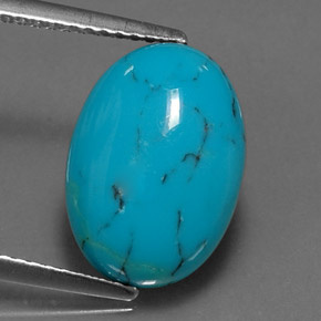 3.85カラットの天然ブルーターコイズ（14×10 mm・オーバルカット）