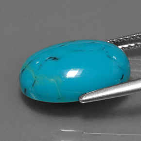 3.85カラットの天然ブルーターコイズ（14×10 mm・オーバルカット）