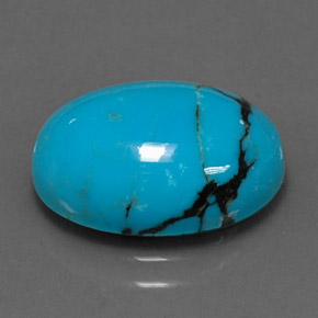 4.44カラットの天然ブルーターコイズ（14.1×10.2 mm・オーバルカット）
