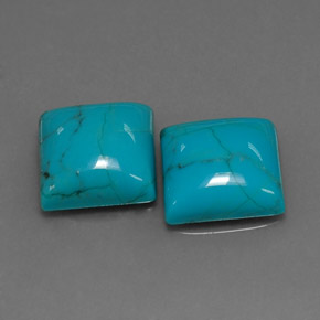 カラットの天然ブルーターコイズ（10×10 mm・四角）