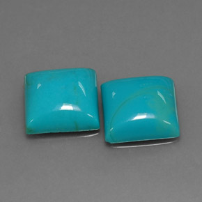 カラットの天然ブルーターコイズ（10×10 mm・四角）