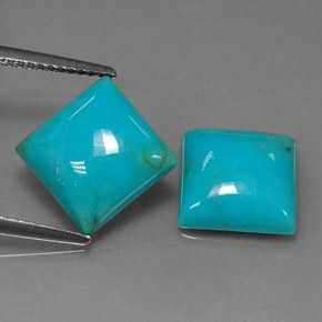 カラットの天然ブルーターコイズ（10×10 mm・四角）