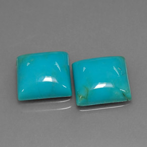 カラットの天然ブルーターコイズ（10×10 mm・四角）