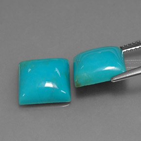 カラットの天然ブルーターコイズ（10×10 mm・四角）