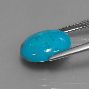 3.13カラットの天然ブルーターコイズ（11.9×10 mm・オーバルカット）
