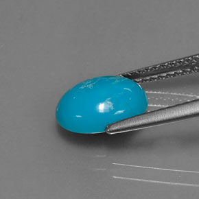 1.61カラットの天然ブルーターコイズ、オーバルカット、オペーク
