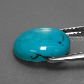 2.77カラットの天然ブルーターコイズ（11.9×10 mm・オーバルカット）