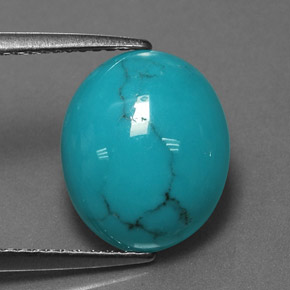 3.69カラットの天然ブルーターコイズ（12×10.1 mm・オーバルカット）