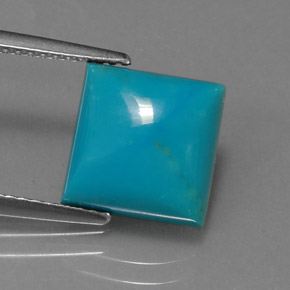 3.22カラットの天然ブルーターコイズ（9.9×9.8 mm・四角）