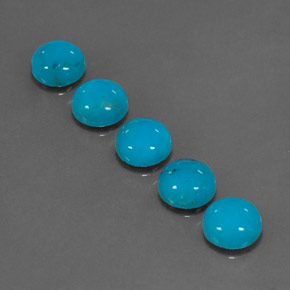 カラットの天然ブルーターコイズ（5.98 mm・ラウンドカット）