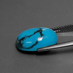 4.44カラットの天然ブルーターコイズ、オーバルカット、オペーク