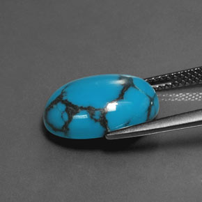 5.10カラットの天然ブルーターコイズ、オーバルカット、オペーク