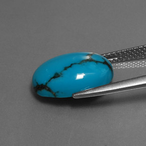 4.27カラットの天然ブルーターコイズ、オーバルカット、オペーク