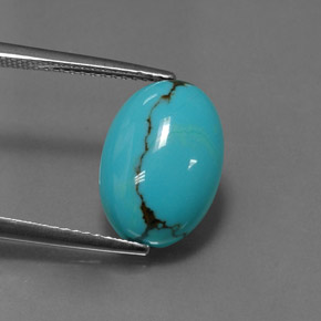 3.87カラットの天然ブルーターコイズ（13.9×9.8 mm・オーバルカット）