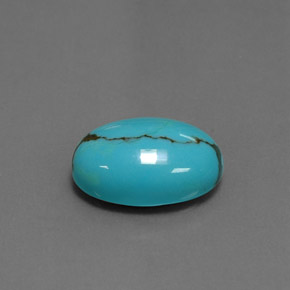 3.87カラットの天然ブルーターコイズ（13.9×9.8 mm・オーバルカット）