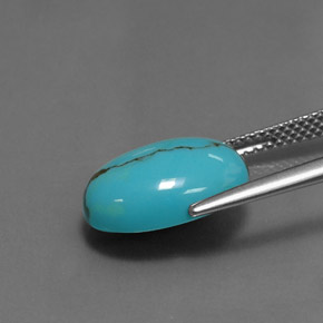 3.87カラットの天然ブルーターコイズ（13.9×9.8 mm・オーバルカット）