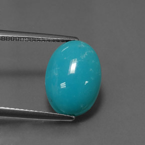 4.11カラットの天然ブルーターコイズ（14×10.1 mm・オーバルカット）