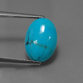 3.49カラットの天然ブルーターコイズ（13.9×10 mm・オーバルカット）