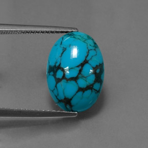 3.50カラットの天然ブルーターコイズ（14×10 mm・オーバルカット）