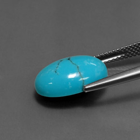 3.67カラットの天然ブルーターコイズ、オーバルカット、オペーク