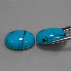 カラットの天然ブルーターコイズ（14.1×10.2 mm・オーバルカット）