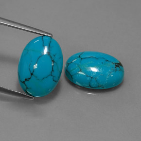 カラットの天然ブルーターコイズ（14.1×10.1 mm・オーバルカット）
