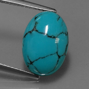 4.19カラットの天然ブルーターコイズ（13.8×9.8 mm・オーバルカット）