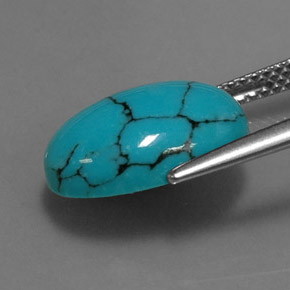 4.19カラットの天然ブルーターコイズ（13.8×9.8 mm・オーバルカット）