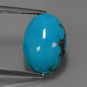 3.78カラットの天然ブルーターコイズ（13.8×9.8 mm・オーバルカット）