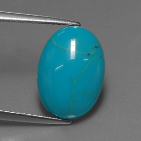 3.79カラットの天然ブルーターコイズ（14×10 mm・オーバルカット）