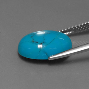 4.01カラットの天然ブルーターコイズ（14×10.1 mm・オーバルカット）