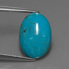 4.25カラットの天然ブルーターコイズ（14×10.1 mm・オーバルカット）