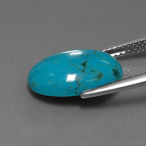 4.25カラットの天然ブルーターコイズ（14×10.1 mm・オーバルカット）