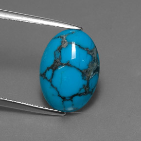 3.74カラットの天然ブルーターコイズ（14×10.2 mm・オーバルカット）