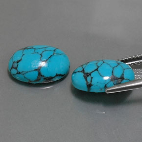 カラットの天然ブルーターコイズ（14.1×10.1 mm・オーバルカット）