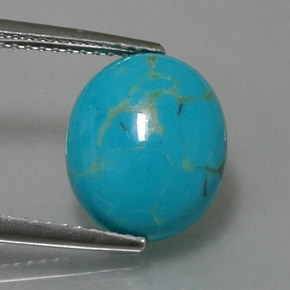 3.06カラットの天然ブルーターコイズ（12.1×10 mm・オーバルカット）