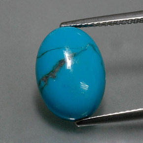 3.78カラットの天然ブルーターコイズ（14.1×10.1 mm・オーバルカット）