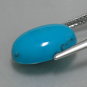 4.88カラットの天然ブルーターコイズ、オーバルカット、オペーク