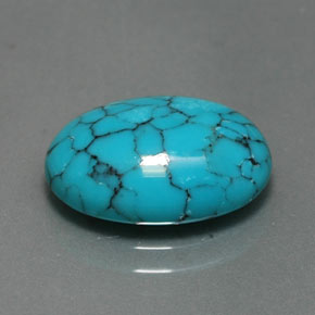3.96カラットの天然ブルーターコイズ（14.1×10.1 mm・オーバルカット）