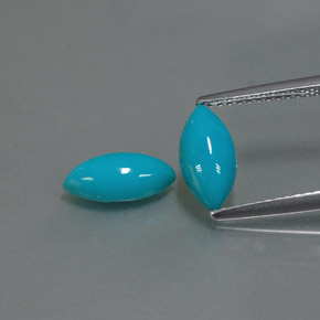 カラットの天然ブルーターコイズ（10×5 mm・マーキス）