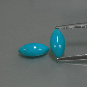 カラットの天然ブルーターコイズ（10.1×5.1 mm・マーキス）
