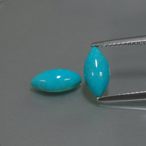 カラットの天然ブルーターコイズ（10×5 mm・マーキス）