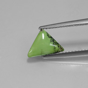1.07カラットの天然イエローグリーンターコイズ（10×7.2 mm・トリリアント）