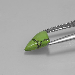 1.07カラットの天然イエローグリーンターコイズ、トリリオン、オペーク