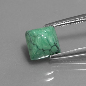 2.16カラットの天然グリーンターコイズ（7.1x7.1 mm・四角）