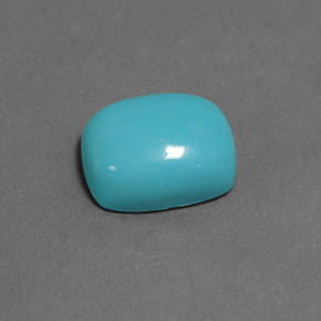 2.55カラットの天然ブルーターコイズ（10.2×8.2 mm・クッションカット）