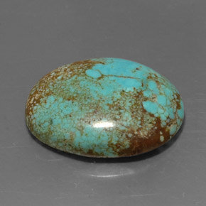 12.94カラットの天然ブルーグリーンターコイズ（21.2×17.1 mm・オーバルカット）