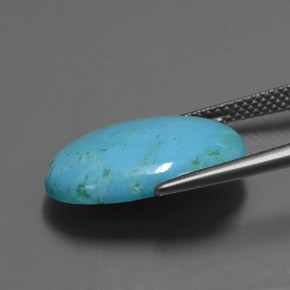 5.65カラットの天然ブルーターコイズ、オーバルカット、オペーク