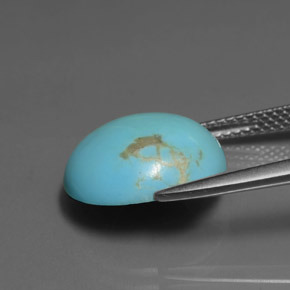 5.58カラットの天然ブルーターコイズ、クッションカット、オペーク