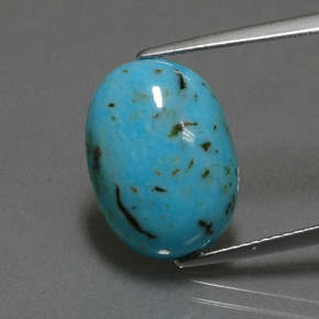 6.96カラットの天然ブルーターコイズ（16.3×12 mm・オーバルカット）